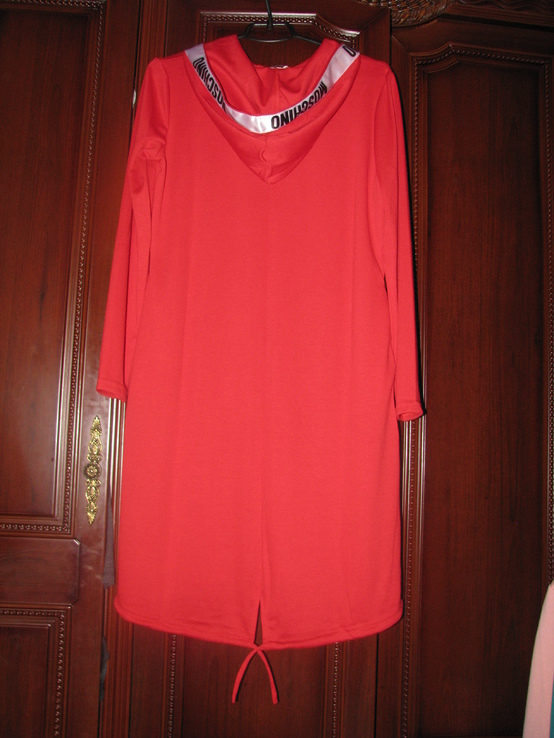 Платье в спортивном стиле с капюшоном красное рр С, фото №5