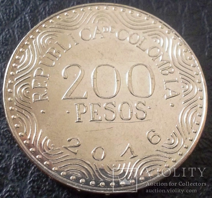 200 песо 1916 Колумбія . Папуга, фото №3