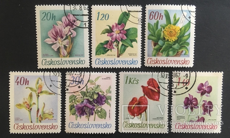 Флора, Растения, Чехословакия 1967 г., гашенные