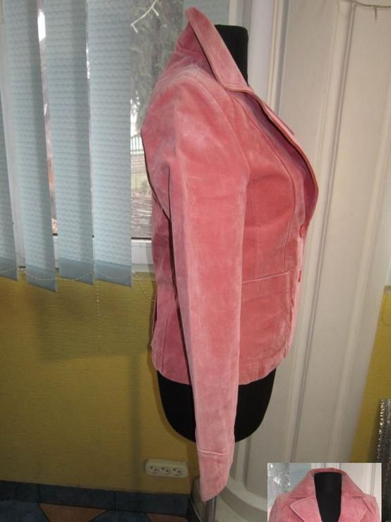 Стильная  женская замшевая куртка-пиджак Leathertex. Англия. Лот 95, фото №8