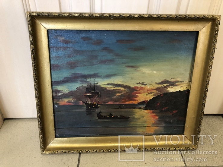 Картина "Корабль у берега", фото №2