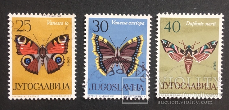 Фауна, Бабочки, Югославия 1964 г., гашенные, фото №2