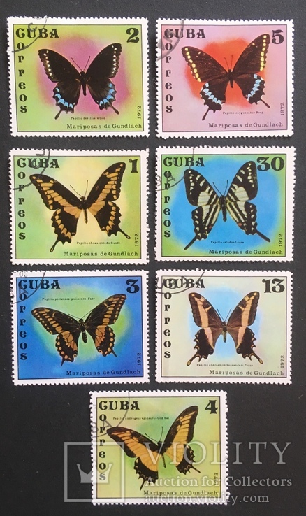 Фауна, Бабочки, Куба 1972 г. гашенные, фото №2