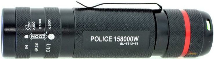 Тактический фонарик Police BL- T613-T6 158000W №1, фото №3