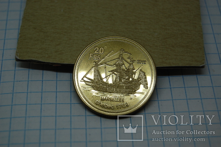 Набор 6 монет франки 2012г Французские Австралийские территории. Корабли, фото №5