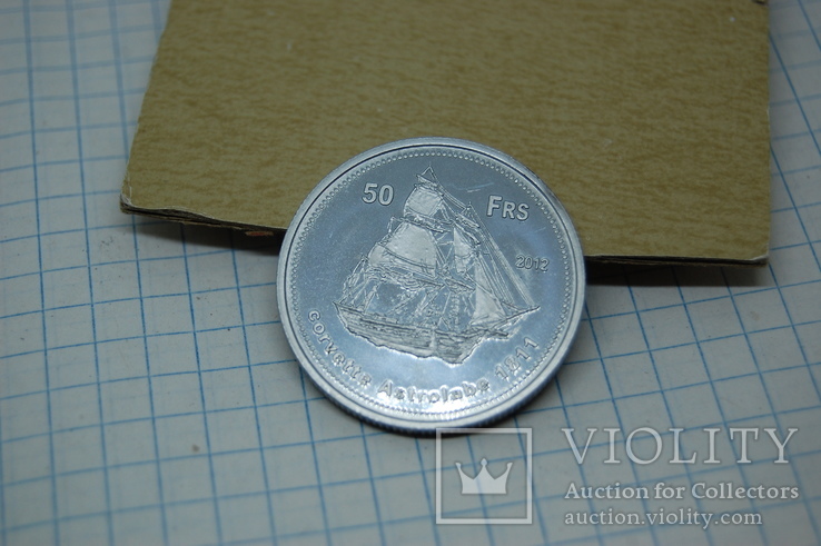 Набор 6 монет франки 2012г Французские Австралийские территории. Корабли, фото №9
