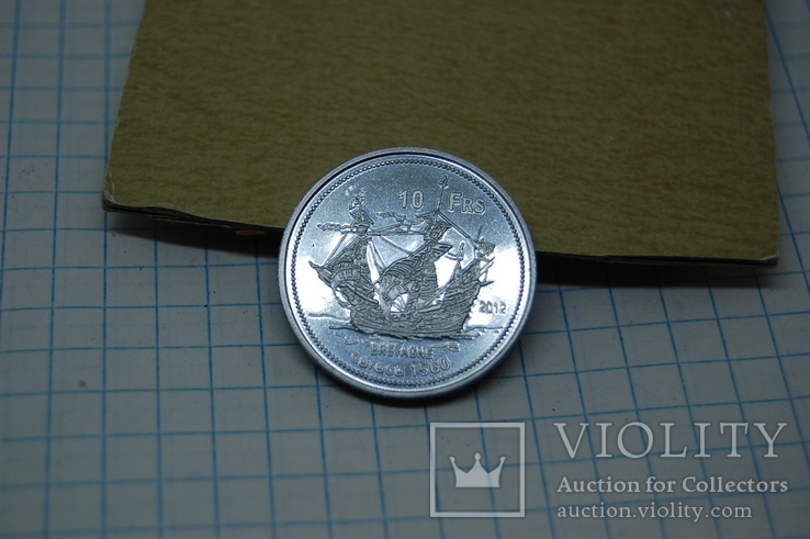Набор 6 монет франки 2012г Французские Австралийские территории. Корабли, фото №10
