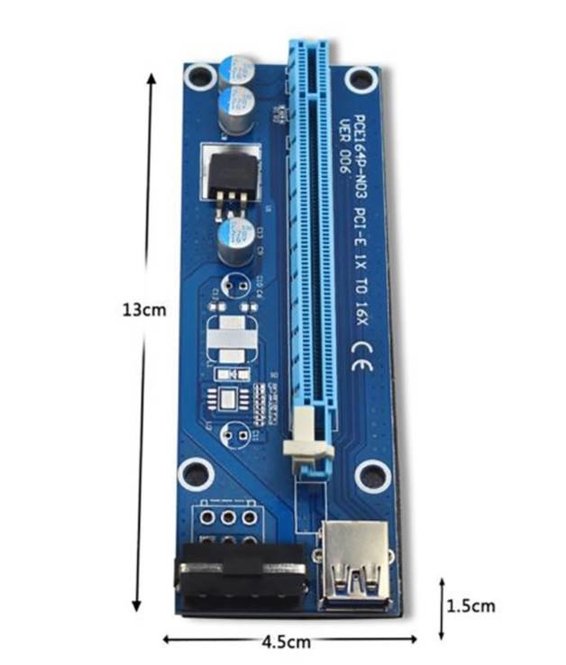 Райзер USB 3.0 PCI-E Express Riser 1X - 16X для видеокарт 60 см, photo number 3