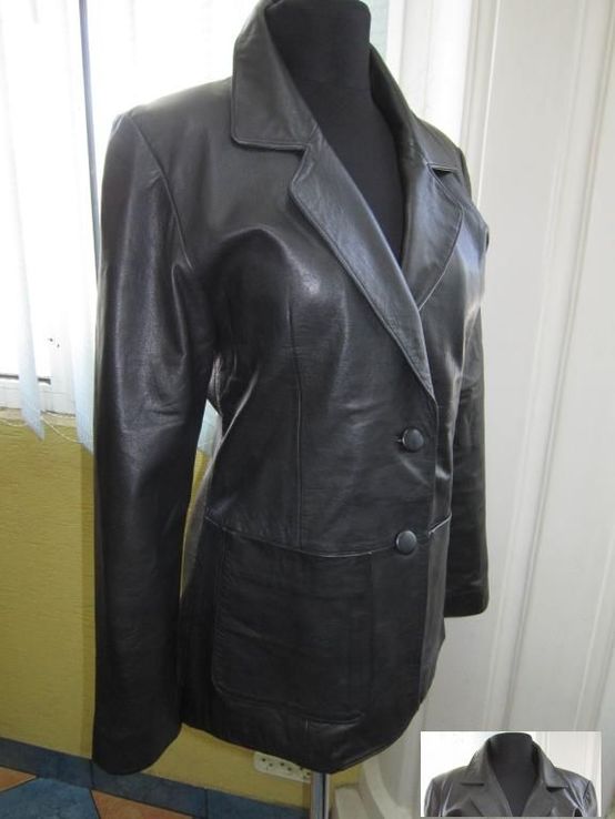 Модная  женская кожаная куртка-пиджак JOY.  Лот 112, фото №2