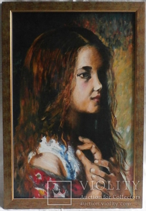 Картина “Портрет девочки" авторская живопись. Холст, масло. 48х68, фото №2
