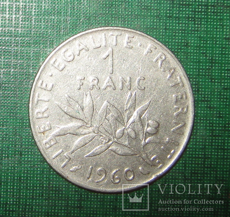 Франция 1 франк 1960, фото №2