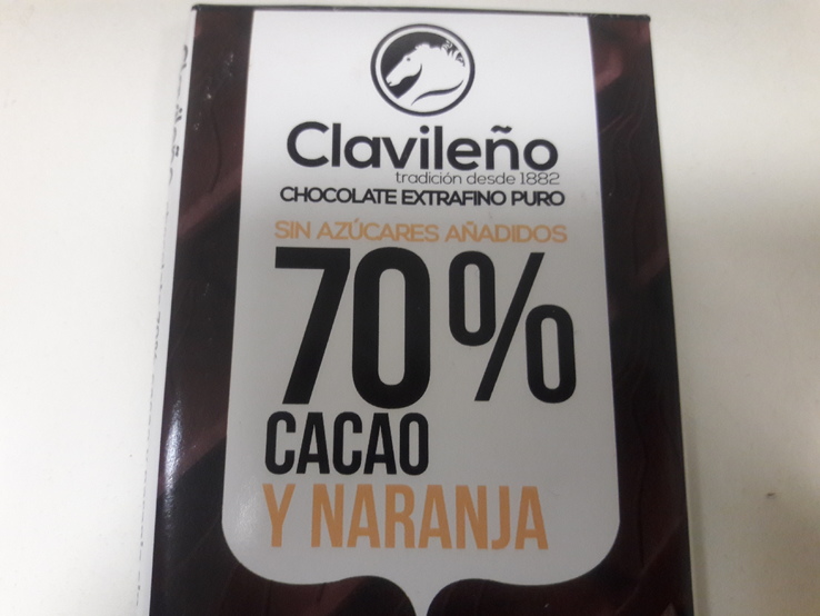 Шоколад Черный CLAVILENO апельсин 70% сасао , без сахара 100г, фото №6