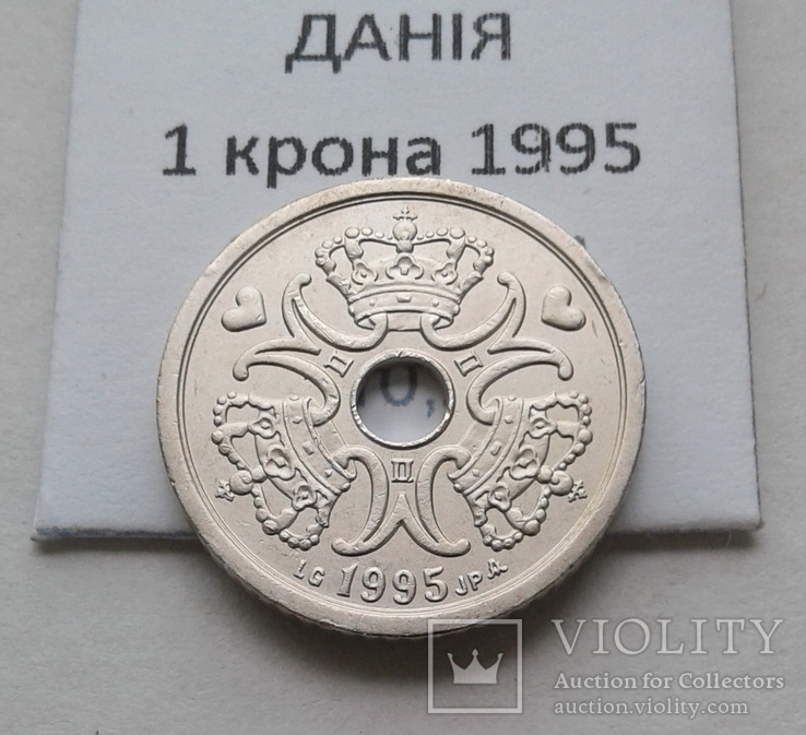 Данія 1 крона 1995 року, фото №2