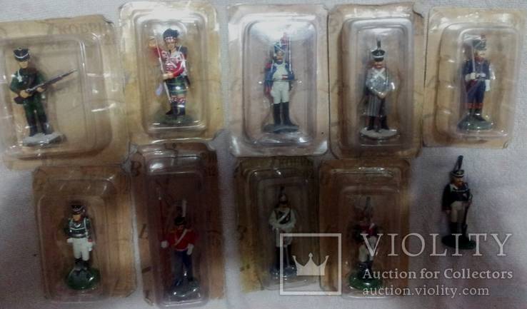 Оловянные солдатики Наполеоновские войны коллекционные миниатюры набор 9 шт, фото №2