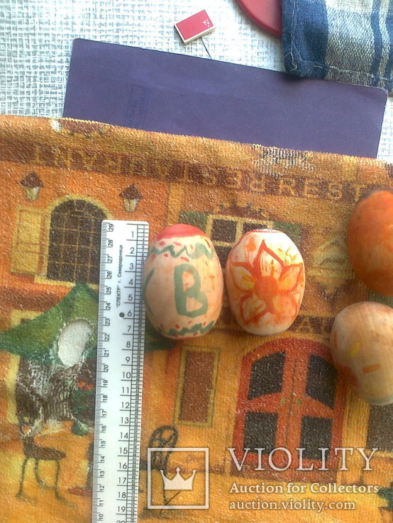 Четыре деревянных пасхальных яйца (детвора немного "разукрасила" акварелью-можно смыть, фото №5