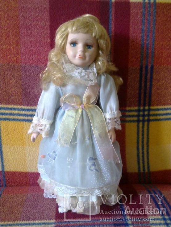Кукла фарфоровая оригинальная в голубом, фото №7