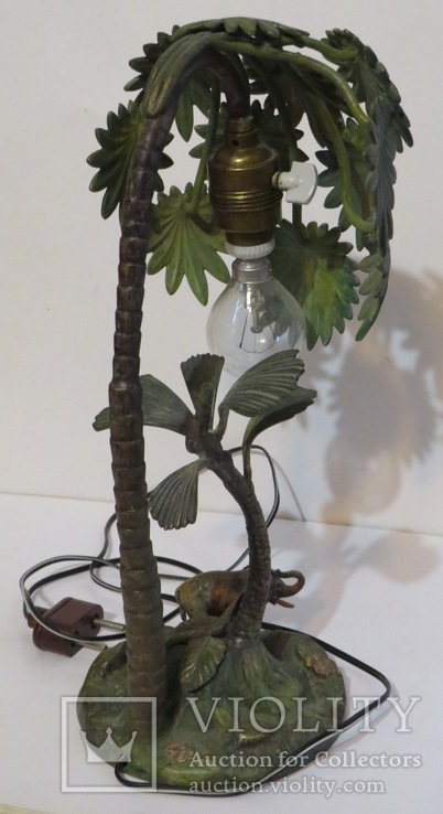 Венская бронза : Скульптура-настольная лампа с пальмами  и слоником ., фото №7