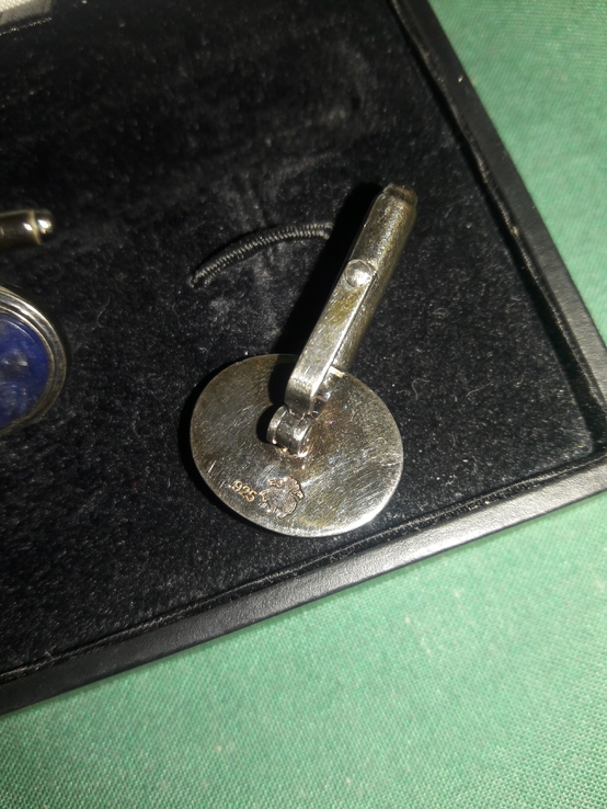Запонки Montblanc Glass Inlay оригинальные дорогие винтаж серебро и драгоценный камень, photo number 5