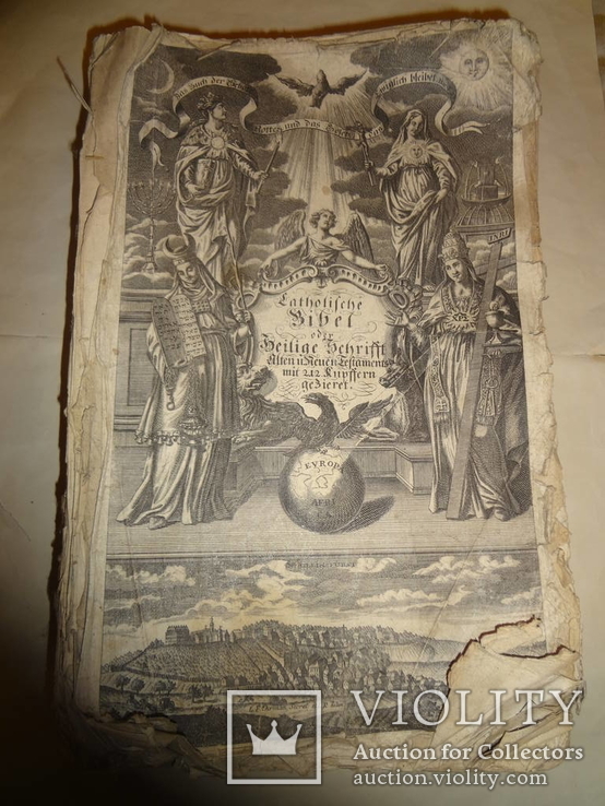 1763 Готическая Библия Огромного Формата с гравюрами, фото №12