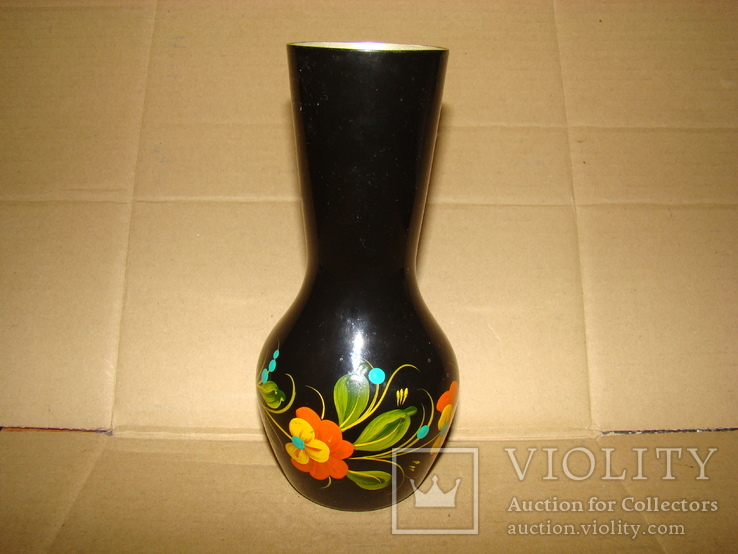 Алюминиевая ваза с росписью, фото №2