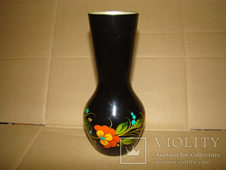 Алюминиевая ваза с росписью, фото №5
