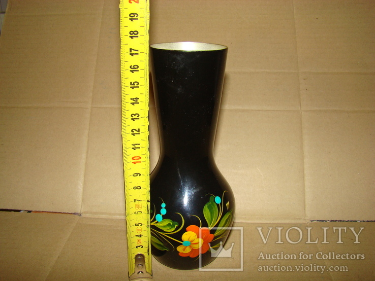 Алюминиевая ваза с росписью, фото №6