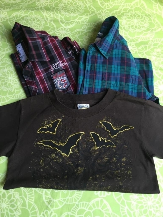 Две рубашки и футболка , размер 7 и 8, фото №2