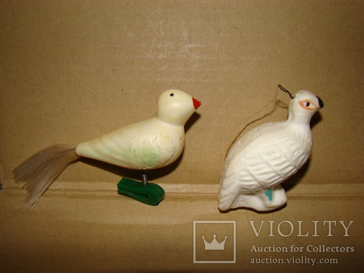 Елочные игрушки птицы, 2 шт., фото №2