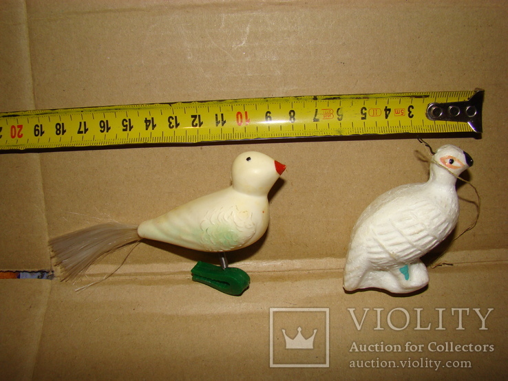 Елочные игрушки птицы, 2 шт., фото №7