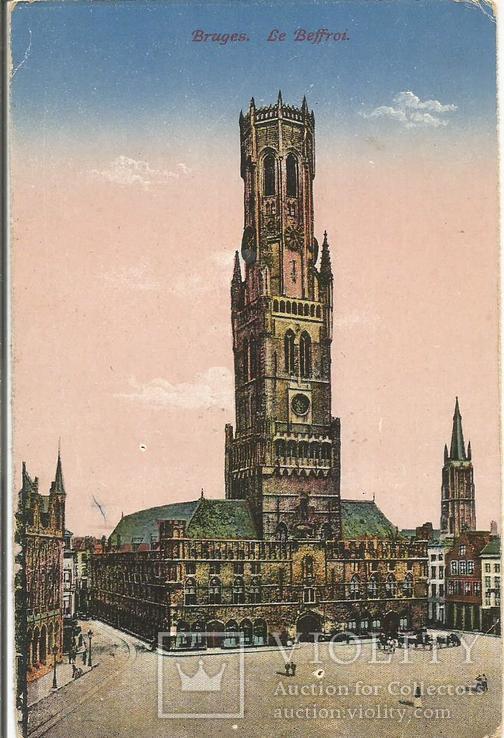 Листівка 1900-х років Брюгге Бельгія Ратуша, фото №2