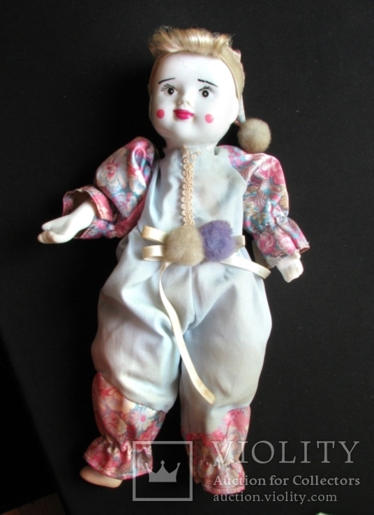 Кукла фарфоровая Старинная Мальчик клоун, фото №4