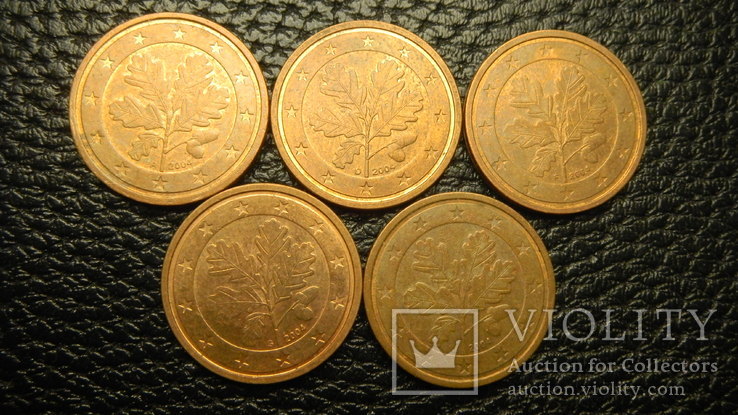 2 євроценти Німеччина 2004 (всі монетні двори), фото №2
