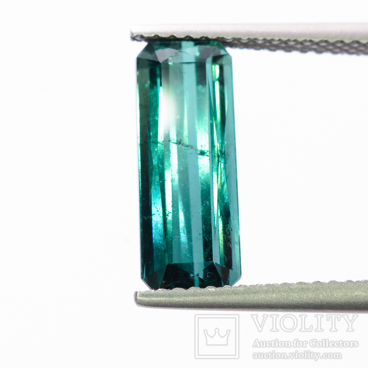 Турмалин индиголит 3.285ct 13x4.6x4.2mm Нигерия, фото №3