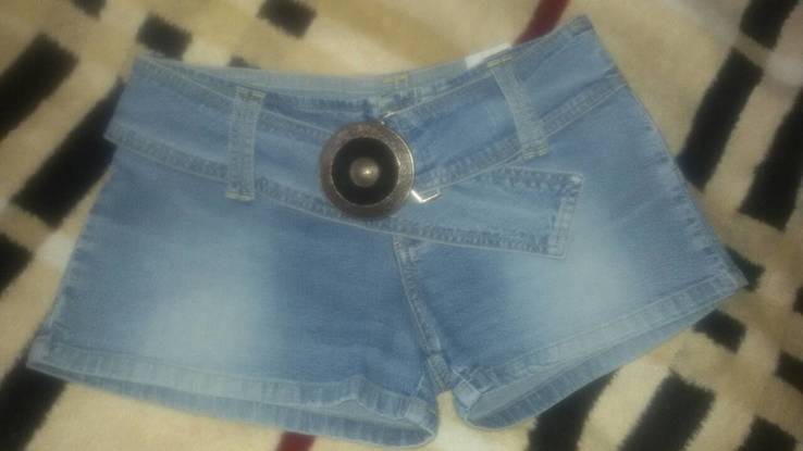 Стильные джинсовые шорты spogi c пряжкой , м, photo number 2