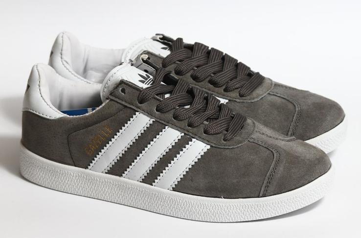 0169 Кроссовки Adidas Gazelle Натуральная замша, Серый 37 разм 23 см Стелька, фото №2