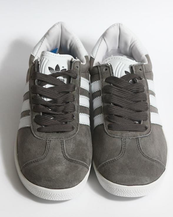 0169 Кроссовки Adidas Gazelle Натуральная замша, Серый 37 разм 23 см Стелька, photo number 6