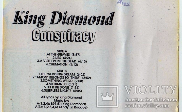 King Diamond (Conspiracy) 1989.AU. Кассета., фото №9