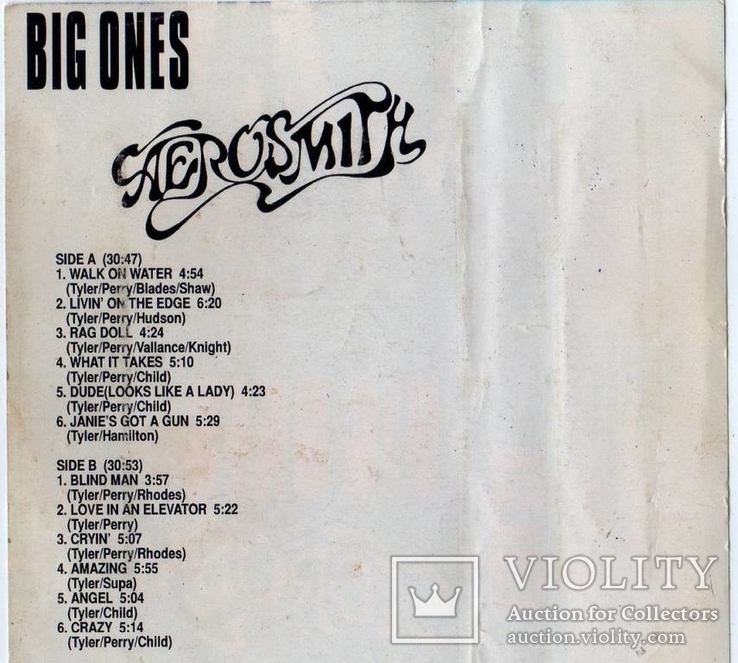 Aerosmith (Big Ones) 1993.AU. Кассета., фото №8