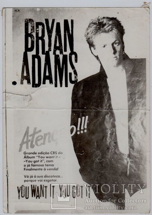 Bryan Adams. Брайн Адамс (Оригинальная Фотография) 1987. Размер: 13 х 18 см.