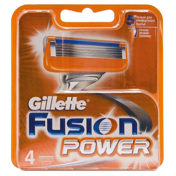 Gillette Fusion Power 4 шт. в упаковке, фото №2