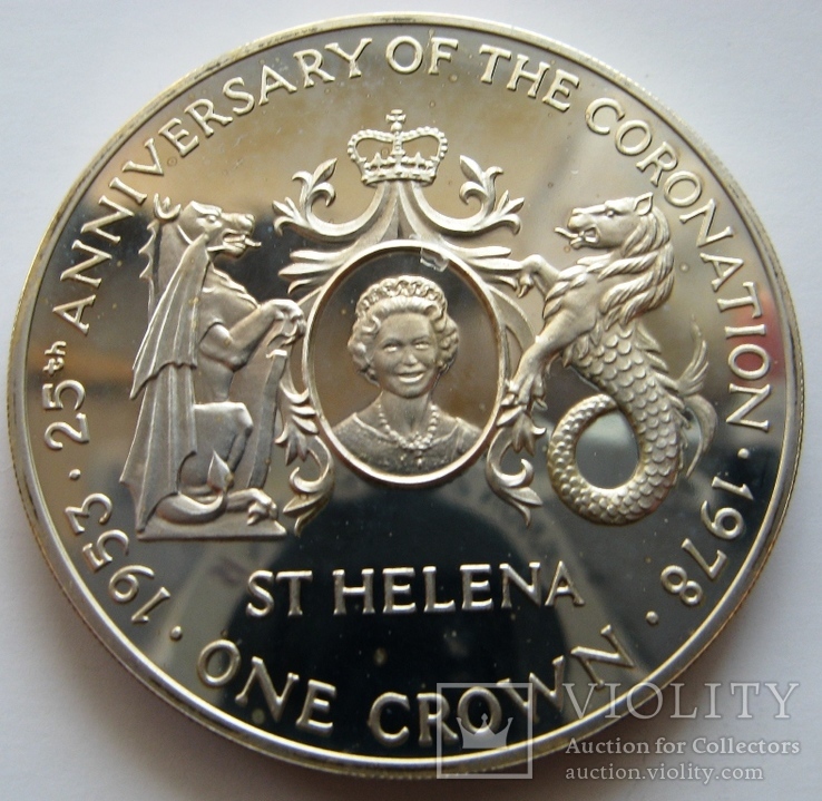 Сент-Хелена, серебрянная крона 1978 г., 25 лет правления Елизаветы, фото №2