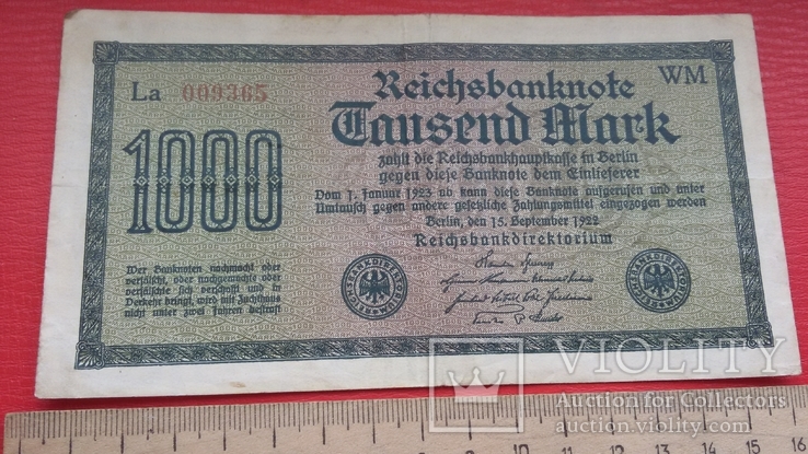 1000 рейхсмарок 1922, фото №3