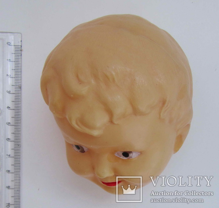 Голова куклы СССР мальчик целлулоид колкий пластик, фото №9