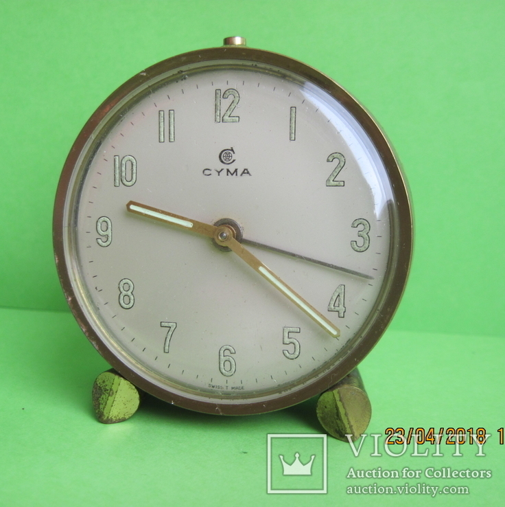 Часы-будильник "CYMA" swiss (на ходу)., фото №2