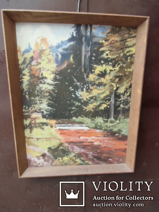 Закарпатьский пейзаж автор Щубелко картина56,5х73,5см оргалит масло, фото №2