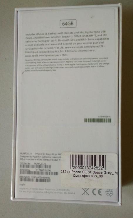 Apple iPhone SE 64 GB Space Gray Официальная гарантия 3 месяца, photo number 4
