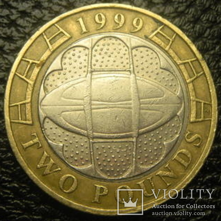 2 фунти Британія 1999 - Чемпіонат світу з регбі, фото №2
