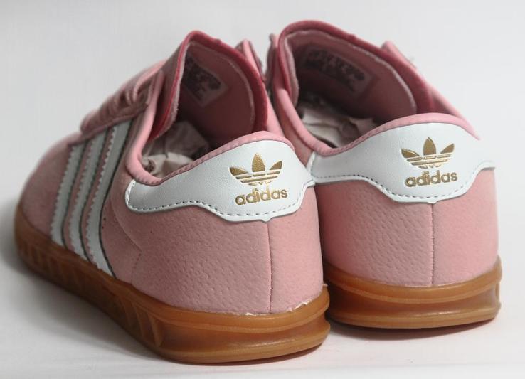 0175 Кроссовки Adidas Hamburg, Розовые, Натуральная замша 41 размер 26 см стелька, photo number 4