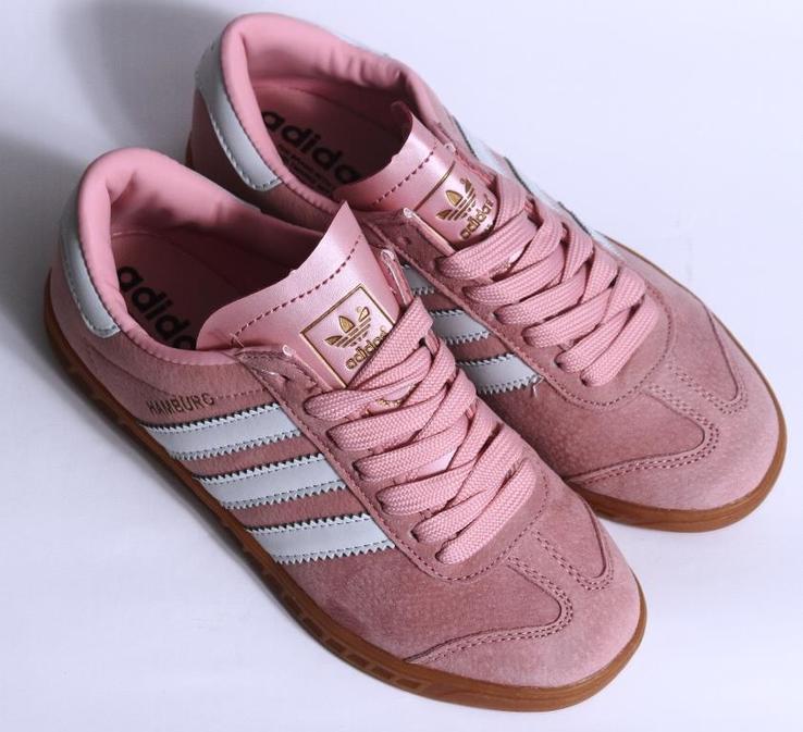 0175 Кроссовки Adidas Hamburg, Розовые, Натуральная замша 41 размер 26 см стелька, photo number 8