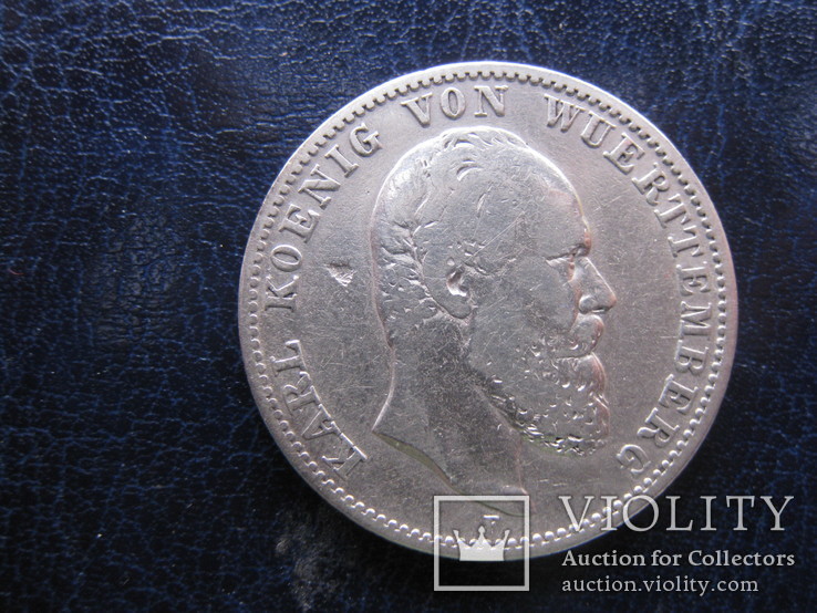 2 марки 1877 Вюрттемберг, фото №2